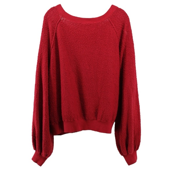 Free People Found my Friend Textured Sweatshirt Love Comfort Holiday Size S - Picture 5 of 9